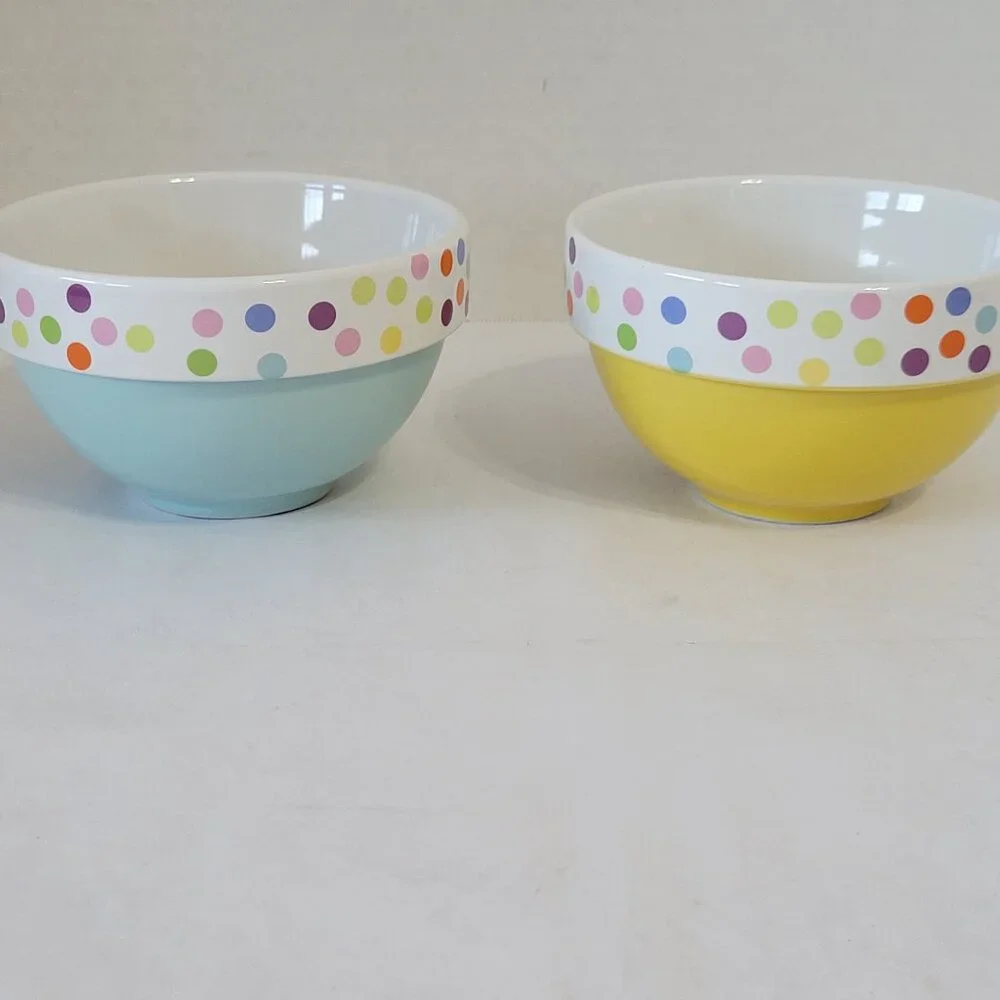 Crate & Barrel Polka Dot Dessert Bowls - Lot of 2